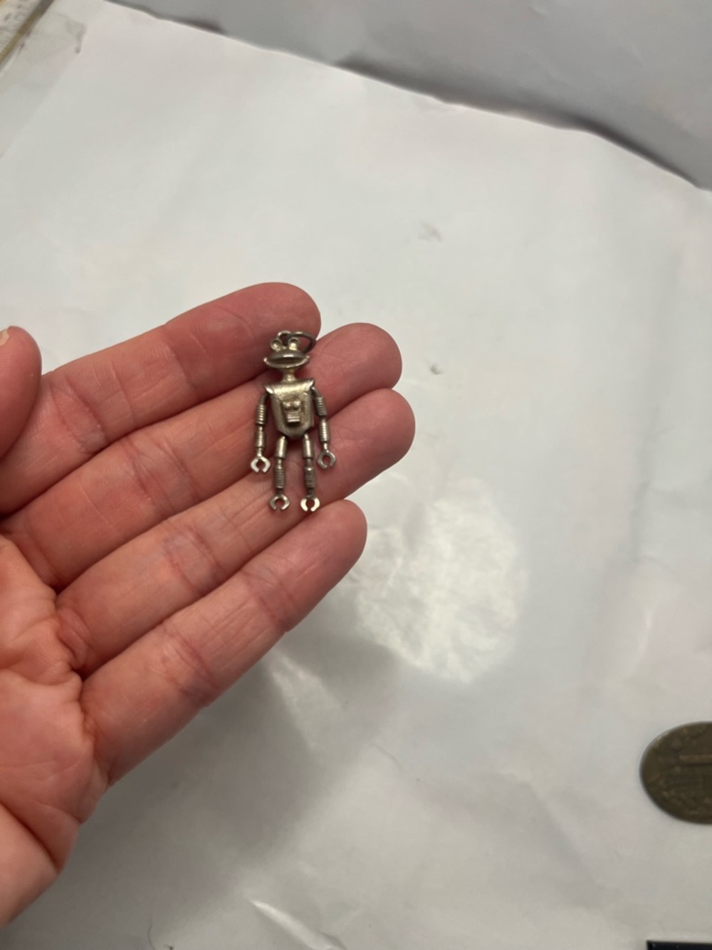 Vintage Silver Robot Charm Pendant Cadbury Smash Martian 925